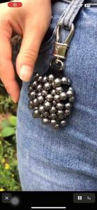 New Strong Pendant Black Steel Ball Portable Round Keychain For Accessories Super Kuat Magnet Suitable Outdoor Sport