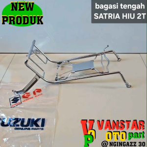 BAGASI TENGAH SATRIA HIU LSCM 2TAK BAHAN FULL BESI CHROME