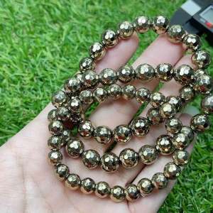Faceted pyrite bracelets 刻面 切面 黄铁矿 手链 8mm 9.6mm+