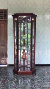 promoLemari Sudut Minimalis Kayu Jati Pintu Kaca Murah