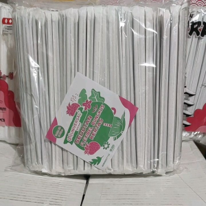 ISI 500PCS Sedotan steril bungkus kertas tekuk hitam dan putih