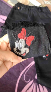 CELANA JEANS ANAK PEREMPUAN CELANA PANJANG HITAM BAWAHAN MIKI BORDIR