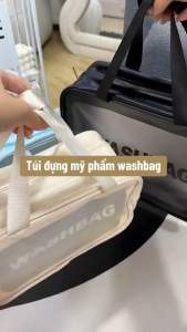 [Có sẵn] Túi Trong Suốt 2 Ngăn WashBag Đựng Mỹ Phẩm 27*15*17cm PVN4133