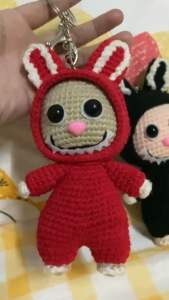 Labubu style handmade toy keychain