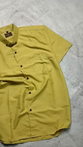 Kemeja Denim Lengan Pendek & Casual Katun Slimfit