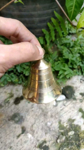 Bel Lonceng Kuningan Motif Garis Unyil 07 Polished Brass 1 pcs