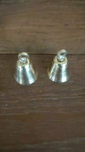 Bel lonceng Kuningan Termini Unyil Motif Garis Brass Doorbell 01