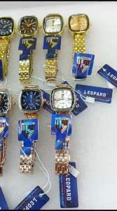 (New Varian - Promo) Jam Tangan Wanita Leopard Kaca Kristal Belimbing Mewah Tali Rantai Steel