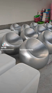 Chair ACE TC19 Chrome Fiberglass Seat Outdoor Balcony Lounge Garden Courtyard Hotel Guest House Furniture Kerusi Taman