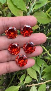 เพชร CZ คิวบิกเซอร์โคเนีย เพชรรัสเซีย 15.00 มิลลิเมตร ทรงกลม สี แชมเปญ ORANGE COLOR American diamond stone ROUND SHAPE 15.00 MM ( 1 PCS เม็ด)
