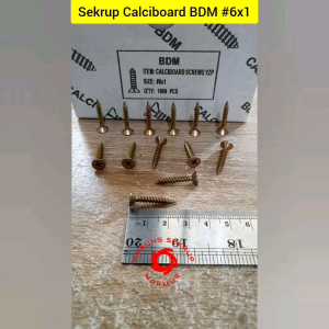 (1 Box) Sekrup Kuning GRC Kalsi 6x1 / Calciboard BDM 6x1 (2.5CM)