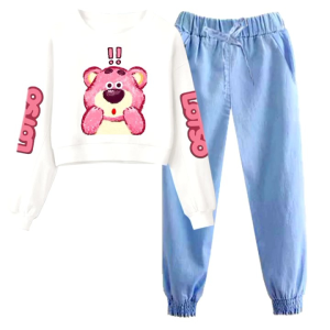 Setelan Baju Anak Sweatshirt Lotso How Celana Soft Jeans