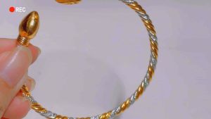 กำไล 2 กษัตริย์ [198] กำไลทองชุบ กำไลข้อมือทองชูบ กำไลหัวบัว พร้อมส่ง