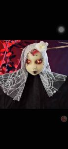 [SG Seller] 100x60cm Halloween Hanging Ghost Doll Glowing Red Eyes Haunted House Door Props Scary Decoration Decor