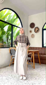 KALUNA CHINOS ROK OVERALL CARGO By FEFASTYLE - Overall wanita rok cargo bahan chinos premium tebal anti nerawang