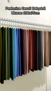 Kerudung Pashmina Ceruti Babydoll Bahan Lembut Ukuran 200x75