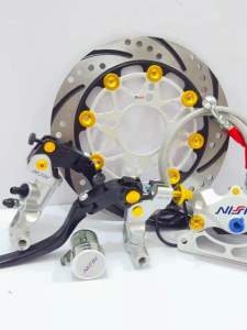 Paket Lengkap Pengereman Nis Beat / Vario / Scoopy / Genio / Mio Sporty khusus disc lubang baut 4 uk.220mm
