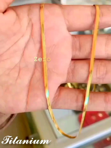 Murah kalung model pipih titanium original anti karat