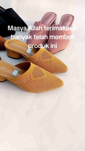 sepatu sandal wanita rajut terbaru hak 4cm