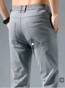 Mens casual pants summer elastic loose Korean style business mens pants