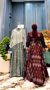 ZIFA FASHION || COD || TIARA DRESS SET HIJAB BY ASOPUROH || GAMIS BAHAN FULL KATUN BORDIR SIAP KIRIM || DRESS PESTA KONDANGAN PAYET MEWAH ELEGAN || LD 110 PB 140CM || GAMIS MODIS LEBARAN 2026 || *ST