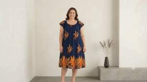TRICIA PLUS SIZE (XL-4XL) BUTTERFLY SLEEVES DUSTER DRESS PAMBAHAY WITH TWO POCKETS