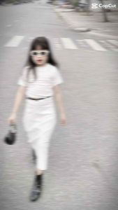 Set chân váy bút chì form dài kèm áo thun cotton cổ tròn cọc tay cho bé gái dễ thương size từ 7-35kg