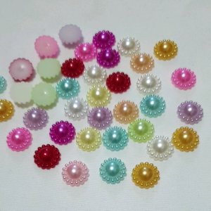 มุกล้อม 12 มิล มุกล้อมซีก (50 ชิ้น) มุกล้อมคละสี มุกคละสี มุกล้อมครึ่งซี ของตกแต่งงานฝีมือ Diy