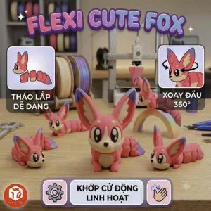FLEXI CUTE FOX- Cáo linh hoạt dễ dàng xoay đầu 360° khớp cử động linh hoạt