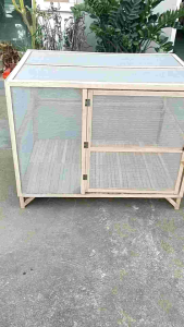 กรงน้องหมาล้อม 2 ชั้นตาข่ายกันสนิมและตาข่ายกันยุงแบบหนา ความสูง 80 กว้าง 70 ยาว 100 ซม