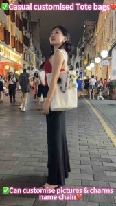 [SG seller] DIY Canvas Tote Bag Print Your Logo or Picture Personalised Accessories Large Capcity Student Tote Bag