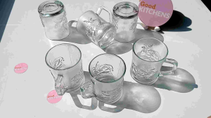 G079 [6 PCS] GELAS KACA GELAS KOPI GELAS GAGANG GELAS MINUM CANGKIR KOPI GELAS SOUVENIR GELAS LILIANA