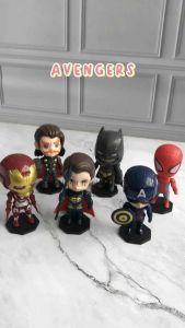 [1 SET ISI 6] MINIATUR KUE TART AVENGER IRON MAN CAPTAIN AMERICA THOR SPIDERMAN SUPERMAN BATMAN KAPTEN AMERIKA ACTION FIGUR MAINAN ROBOT REPLIKA THE AVENGER HULK HIASAN KUE TART CAKE DECORATION HADIAH ULANG TAHUN PAJANGAN ANAK KECIL ANAK LAKI KADO BOCIL