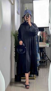 LC1174 Premium Oversized Midi Dress Fashion Korea Terbaru