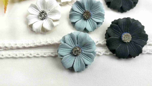 Hijabnur1 - Sepasang Anting Klip Bunga Besar - Anting Jepit HIjab Handmade