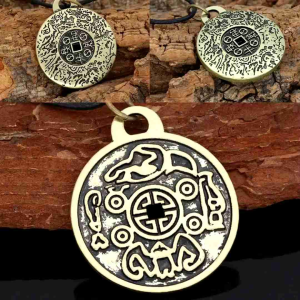 Kalung Fengshui Desain Liontin Money Amulett Lucky Gaya Thai Vintage