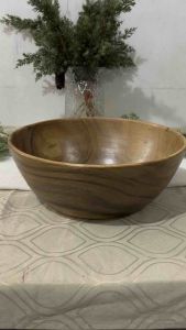 BIG WOODEN BOWL (14x5”) | SERVING MIXING SALAD FRUIT OPEN BOWL| ACACIA WOOD