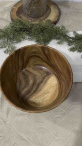 BIG WOODEN BOWL (12x5”) | SERVING MIXING SALAD OPEN BOWL| ACACIA WOOD