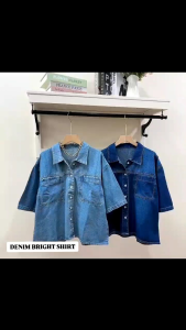 DENIM BRIGHT SHIRT OUTER KANCING JEANS