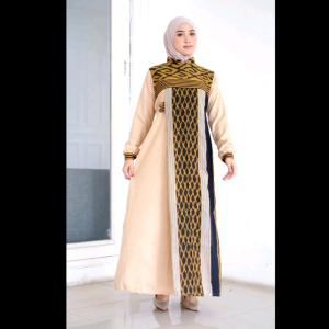 RAYA Gamis lebaran terbaru 2025 baju gamis syari katun madina premium kombinasi tenun troso jepara cantik warna soft cerah by rashashi