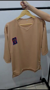 Atasan Wanita Oversize Lengan 7/8 Viral/ Kaos Wanita Oversize Belakang Gambar Print DTF  / Kaos Oversize Model Panjang Belakang