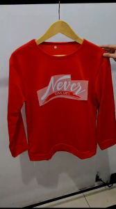 Atasan Lengan Panjang Model Ban Pinggang / Kaos Wanita Simple Murah / Atasan Wanita Kekinian Never Give UP