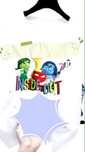 Kaos Oblong Anak Cewek Cowok Motif Inside Out 2 Kaos Distro Anak Lengan Pendek 2-12 Tahun