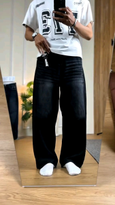 Celana Jeans Pria Beggy Bahan Denim Regular Loose Fit Savior Black Jazz