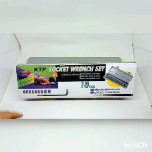 kunci Shok bengkel motor 10 pcs Size 8 - 21 mm / kunci sok 1/2 inch gagang L panjang