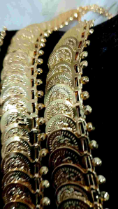 HIGH QUALITY READY STOCK INDIAN TRADITIONAL GOLD PLATED KASU MALAI 3 IN 1