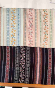 Kain Rayon Royal Silky Premium Motif Bunga Salur 1361 per 0.5Meter Kain Rayon Silky Royal Premium