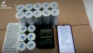 Kertas printer thermal ukuran 58x40mm paket 10 roll untuk mesin printer bluetooth ukuran 58mm