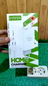 Charger Infinix 45W Super Charge Fast Charging - Konektivitas Universal Warna Putih Garansi 30 Hari