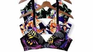 1PIECE JULIAN LINGERIE Printed Soft Cup Non-wire Bra Floral Wireless Full Coverage Cotton